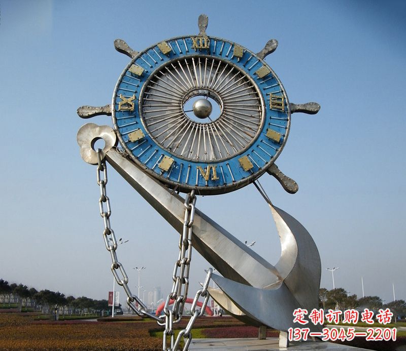 宁波不锈钢船舵雕塑 广场