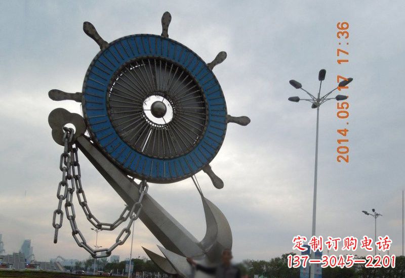 宁波不锈钢船舵船锚雕塑