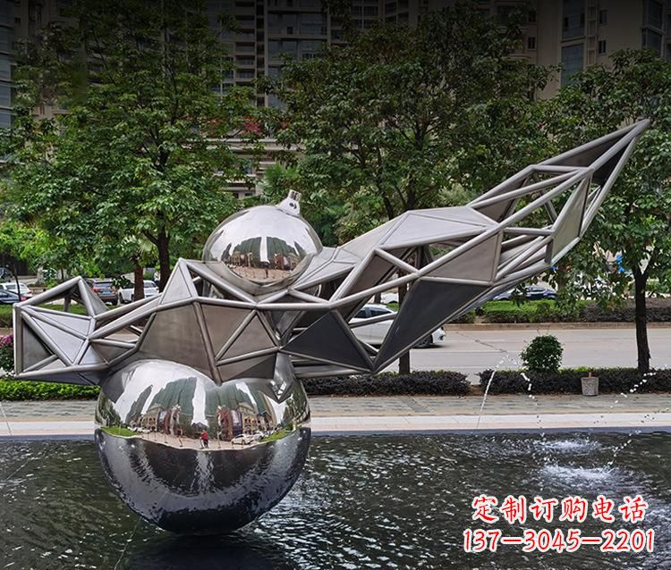 宁波不锈钢葫芦雕塑美丽耐用的艺术杰作