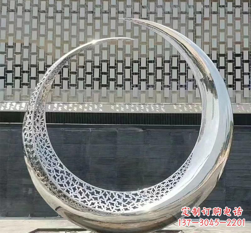宁波精美不锈钢圆环雕塑