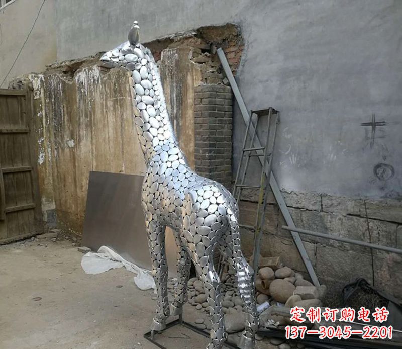 宁波精美不锈钢长颈鹿雕塑