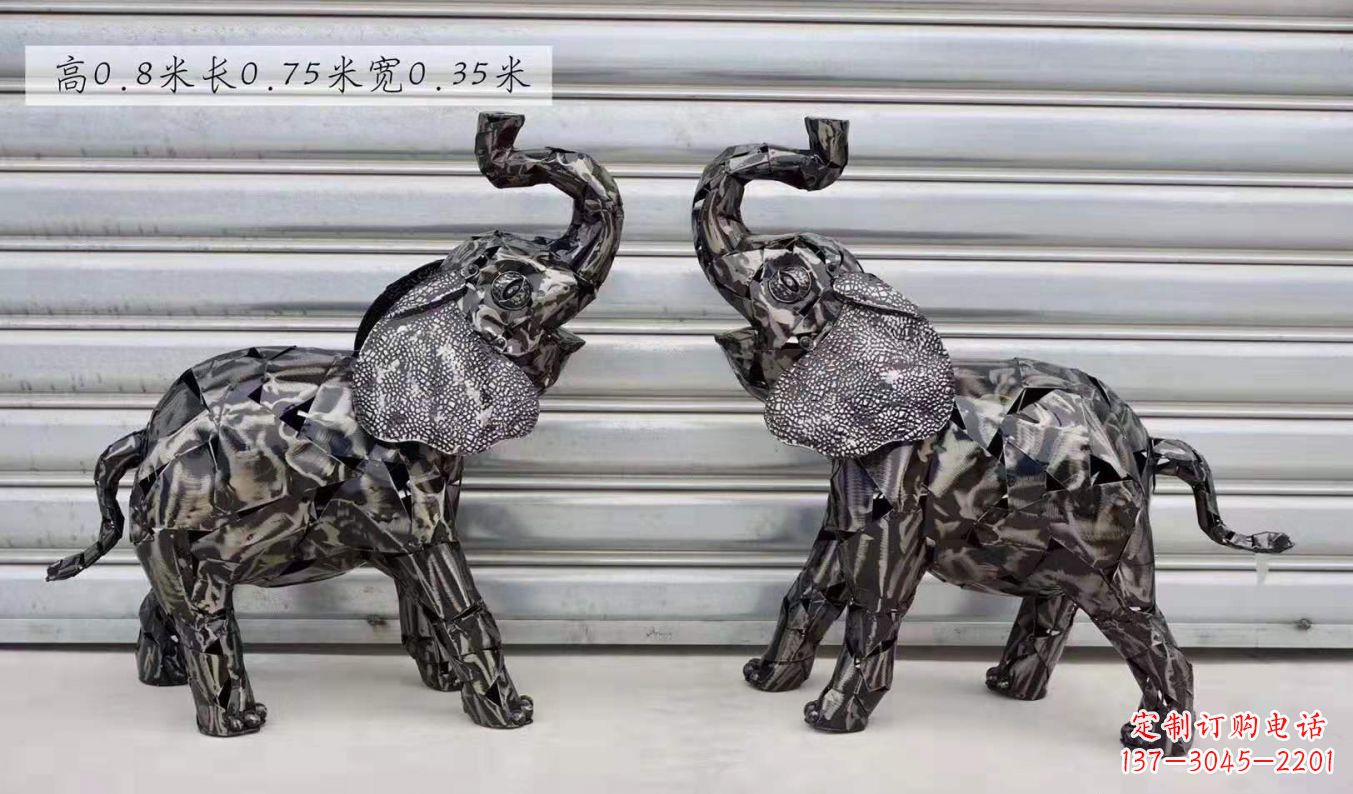 宁波不锈钢大象雕塑精美的摆件装饰