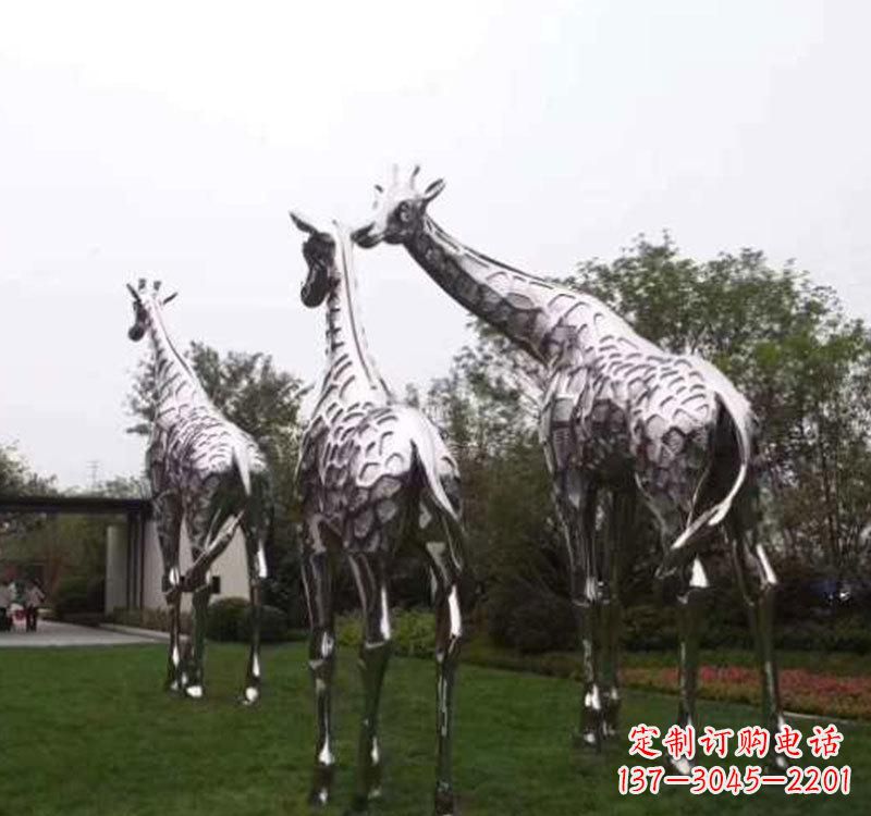 宁波精美的不锈钢大型长颈鹿雕塑