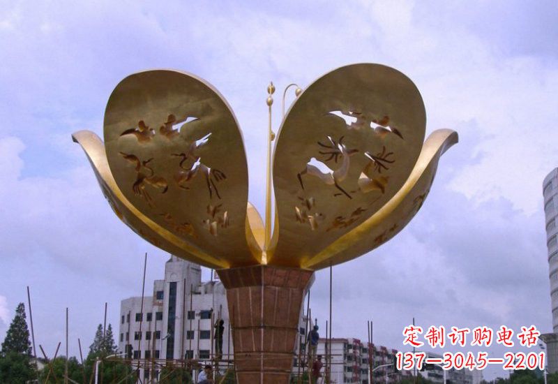 宁波大型不锈钢紫荆花雕塑
