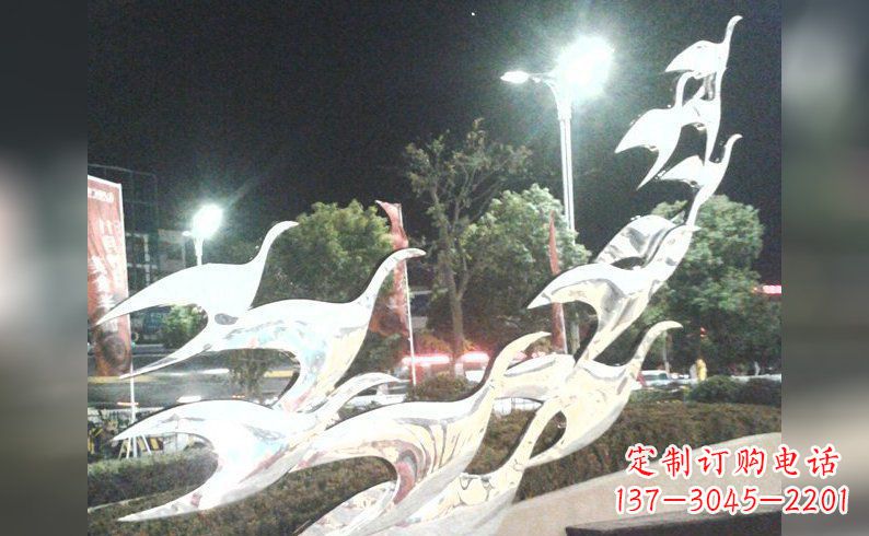 宁波不锈钢大雁雕塑——灿烂的翱翔