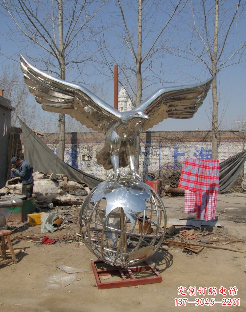 宁波老鹰雕塑不锈钢大展鸿图