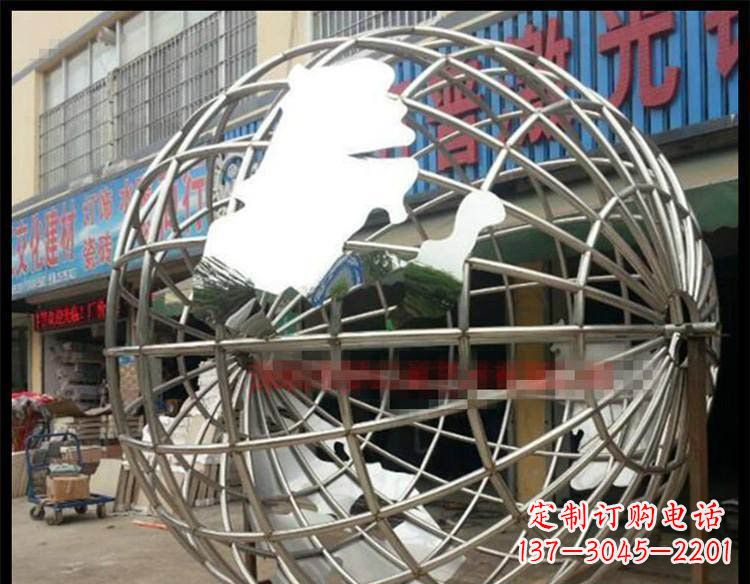 宁波纪念地球的不锈钢雕塑