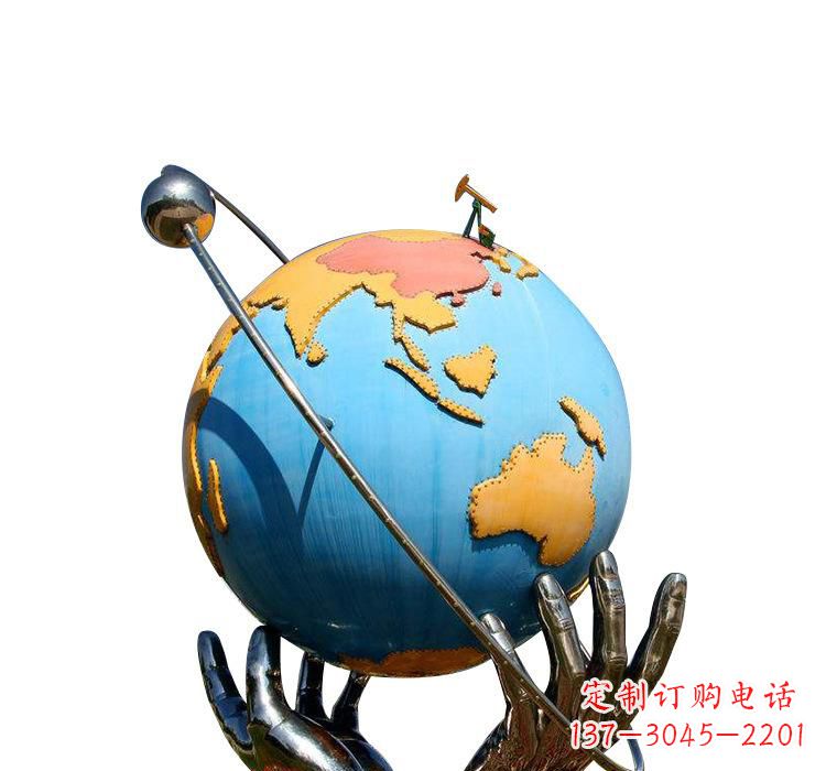 宁波不锈钢地球雕塑象征着世界和平