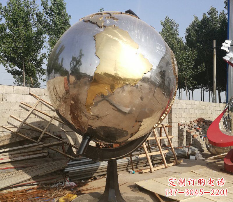 宁波不锈钢地球仪校园中的精美雕塑
