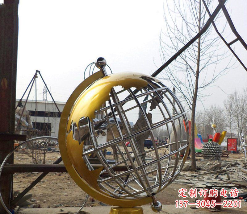 宁波不锈钢地球仪雕塑象征着美好未来