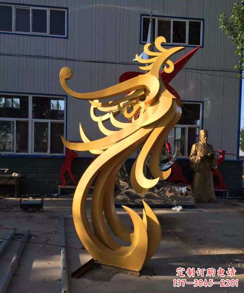 宁波不锈钢雕刻凤凰雕塑传承精美工艺