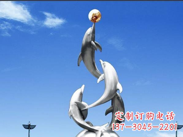 宁波不锈钢海豚雕塑精致美观的艺术品