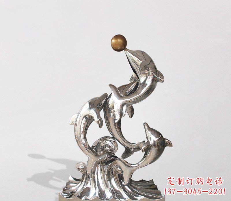 宁波不锈钢海豚雕塑精美的艺术杰作