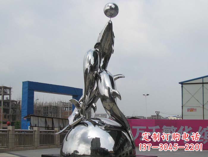 宁波海豚雕塑精美细腻的艺术品