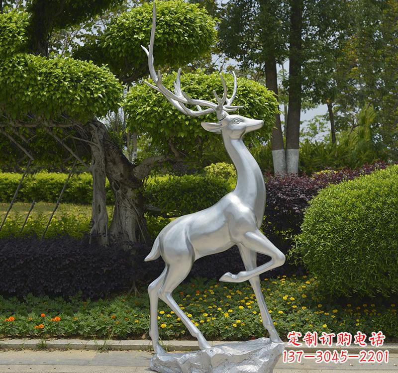 宁波不锈钢动物艺术梅花鹿雕塑