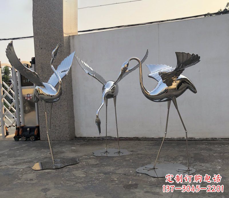 宁波不锈钢锻造的丹顶鹤雕塑