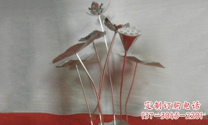 宁波不锈钢锻造荷花荷叶雕塑