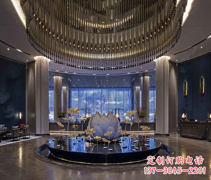 宁波不锈钢锻造荷花雕塑精美无比