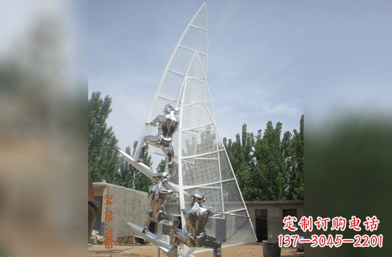 宁波不锈钢帆船雕塑精美的艺术品