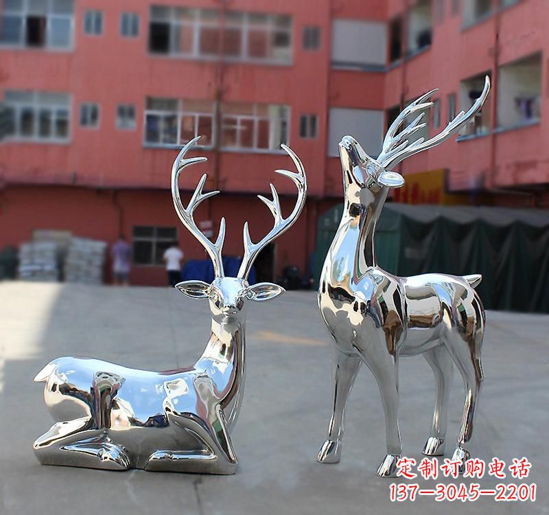宁波不锈钢仿真梅花鹿雕塑——精致美观