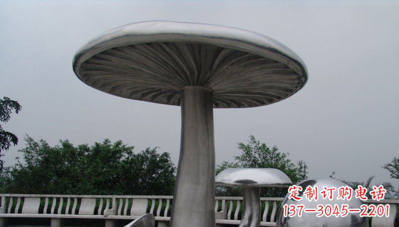 宁波不锈钢仿真蘑菇凉亭雕塑