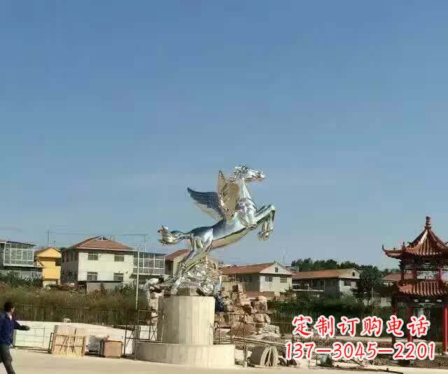 宁波不锈钢飞马雕塑象征勇气与美丽