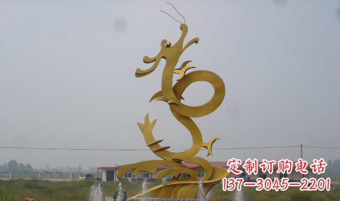 宁波不锈钢飞龙雕塑精美传承中华文化