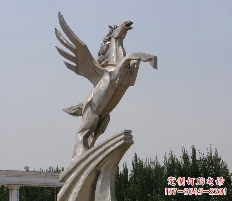 宁波不锈钢飞马公园雕塑