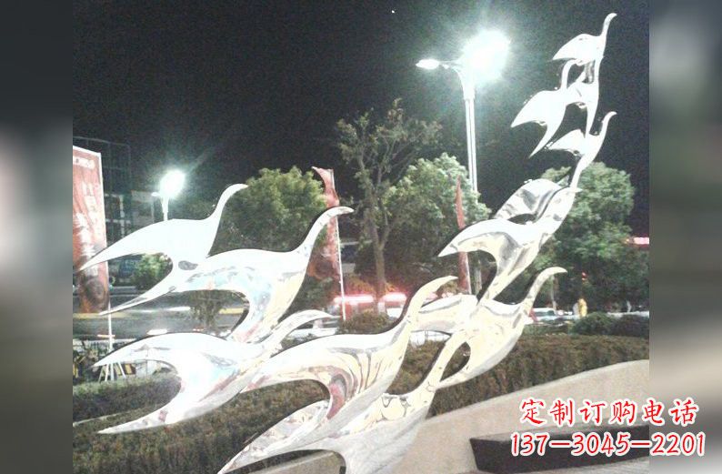 宁波不锈钢大雁雕塑一种高雅的艺术美学