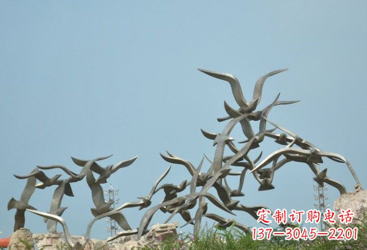 宁波不锈钢大雁雕塑一只翱翔天际的艺术品