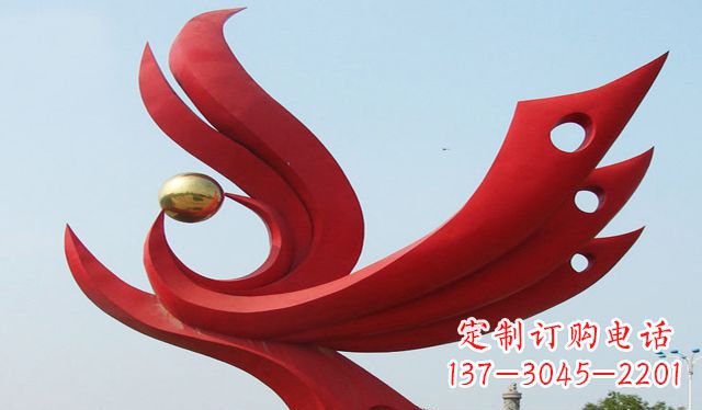 宁波不锈钢凤凰雕塑象征着美丽与智慧