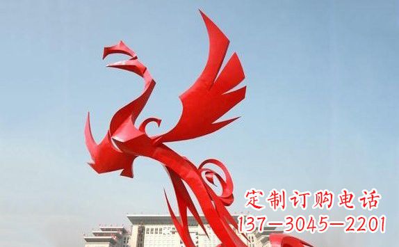 宁波不锈钢凤凰展翅雕塑精致的艺术品