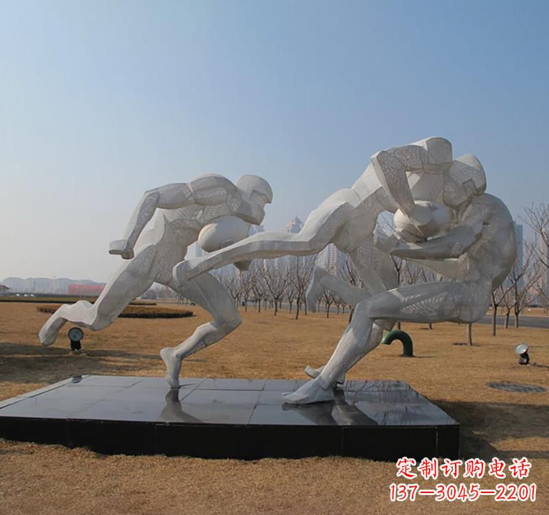 宁波不锈钢橄榄球雕塑