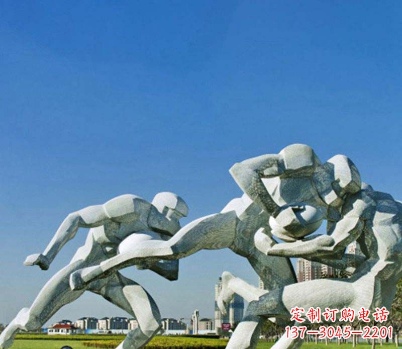 宁波不锈钢橄榄球运动雕塑1
