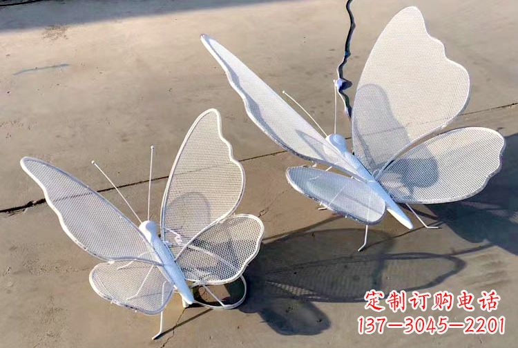 宁波不锈钢钢丝网格蝴蝶雕塑——灯光下的灵动之美