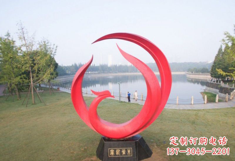 宁波不锈钢公园抽象凤凰雕塑