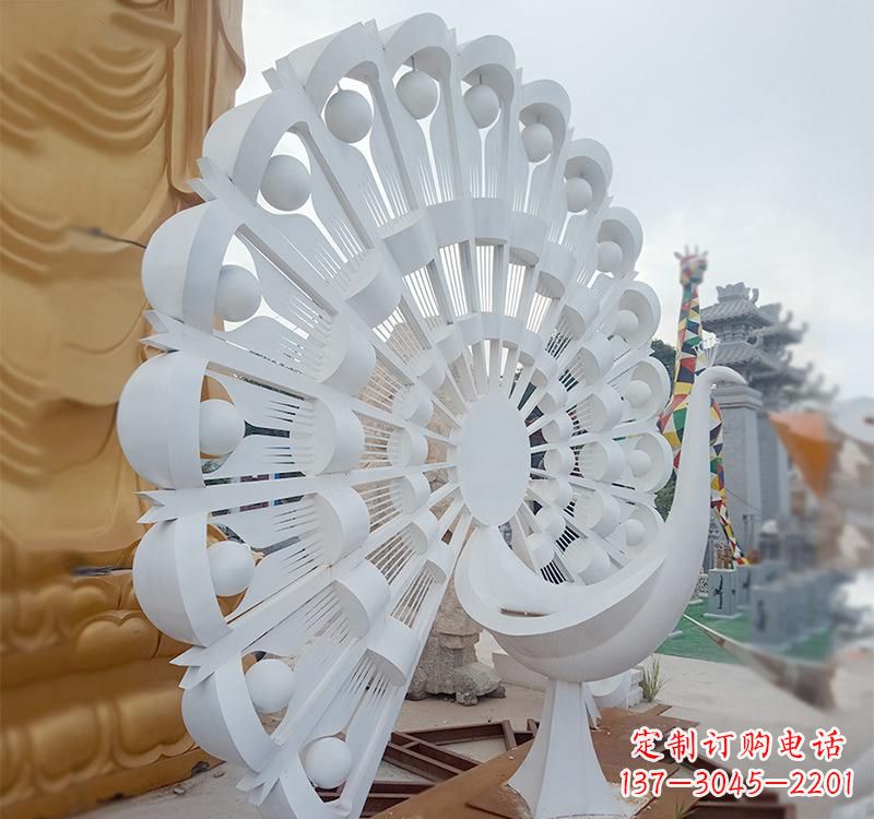 宁波不锈钢孔雀雕塑美丽的艺术品