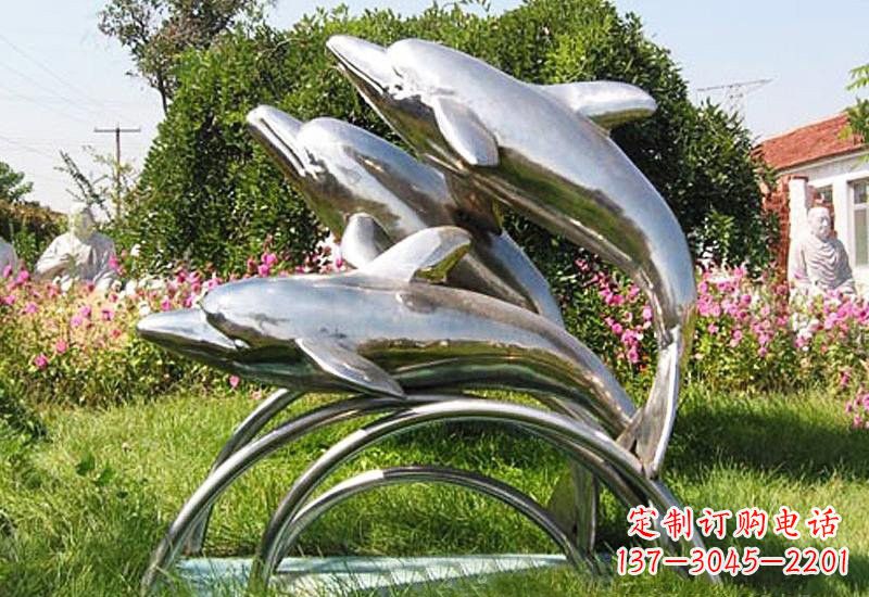 宁波不锈钢海豚雕塑——点亮公园的精灵