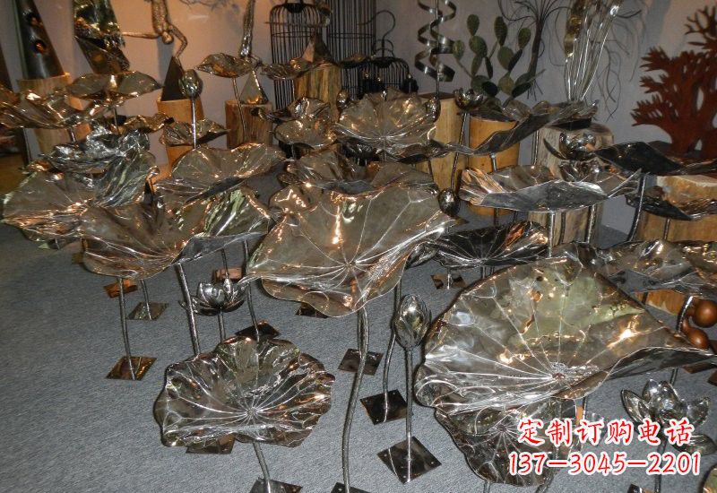 宁波不锈钢荷叶雕塑——缔造美丽公园