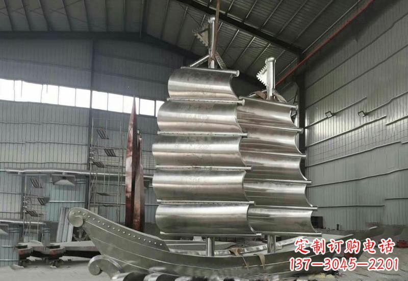 宁波不锈钢帆船雕塑美丽的海洋艺术
