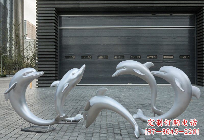 宁波海豚的精灵——不锈钢公园海豚雕塑