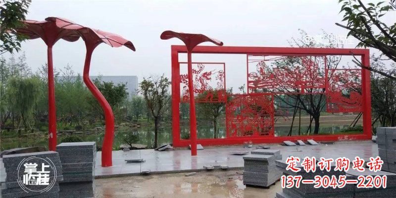 宁波不锈钢公园剪纸龙凤雕塑