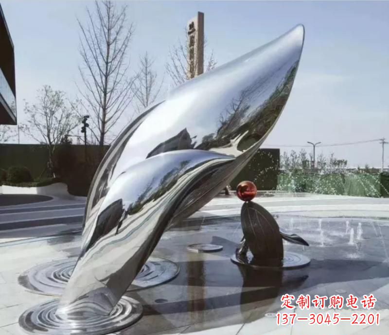 宁波精美不锈钢海豚雕塑