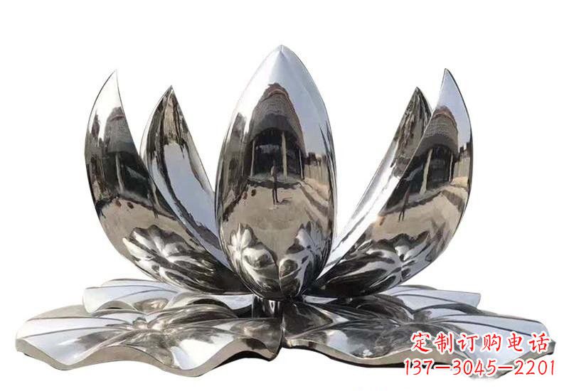 宁波不锈钢公园镜面莲花雕塑光彩夺目