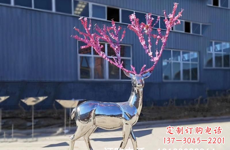 宁波不锈钢公园镜面树枝梅花鹿