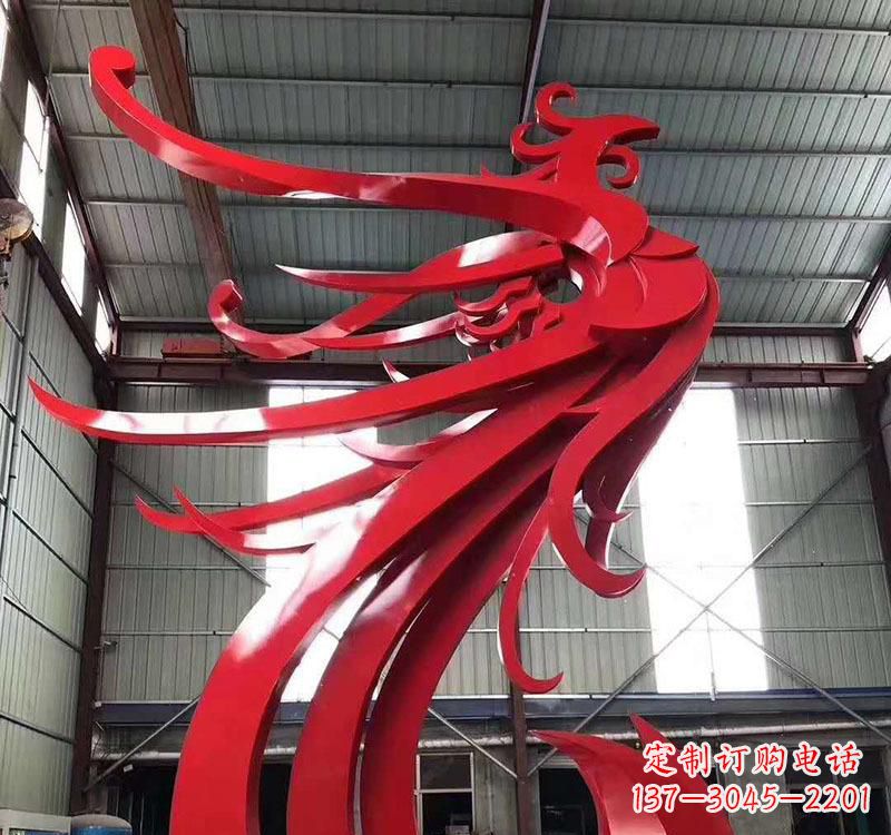 宁波不锈钢凤凰雕塑高雅而精致