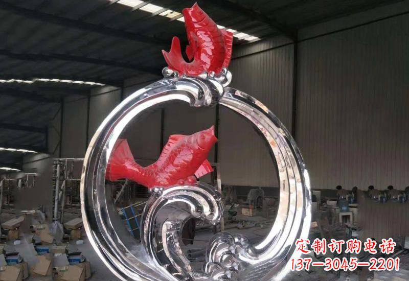 宁波不锈钢跃龙门雕塑——浪漫传奇的见证