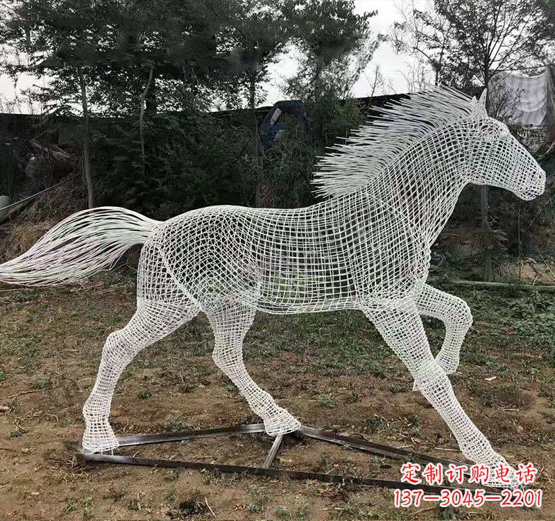 宁波不锈钢公园镂空奔马雕塑——给城市带来动感