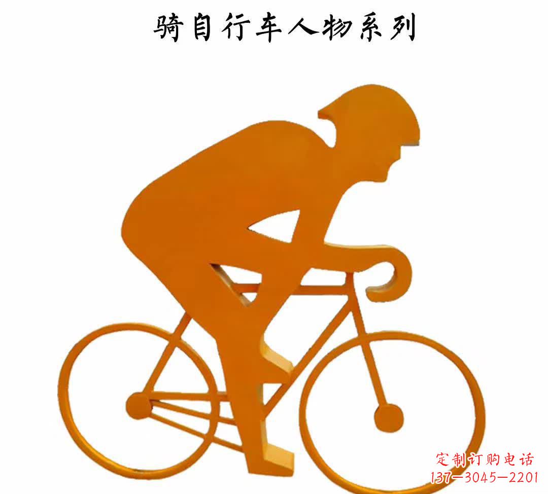 宁波不锈钢自行车雕塑——点缀公园美景