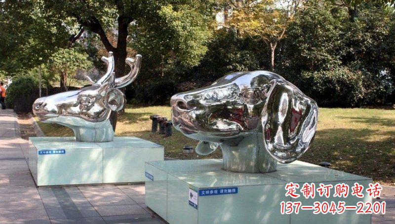 宁波不锈钢十二生肖动物头像雕塑的魅力